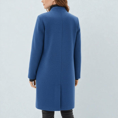 Elara – Women's Coat with Stand-Up Collar and Pockets