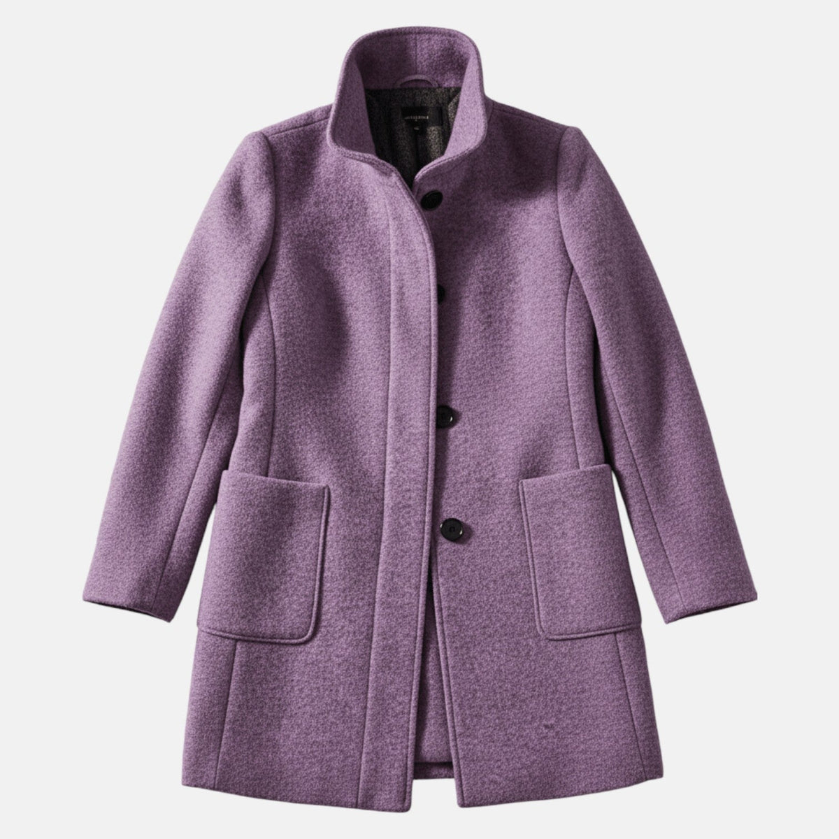 Elara – Women's Coat with Stand-Up Collar and Pockets