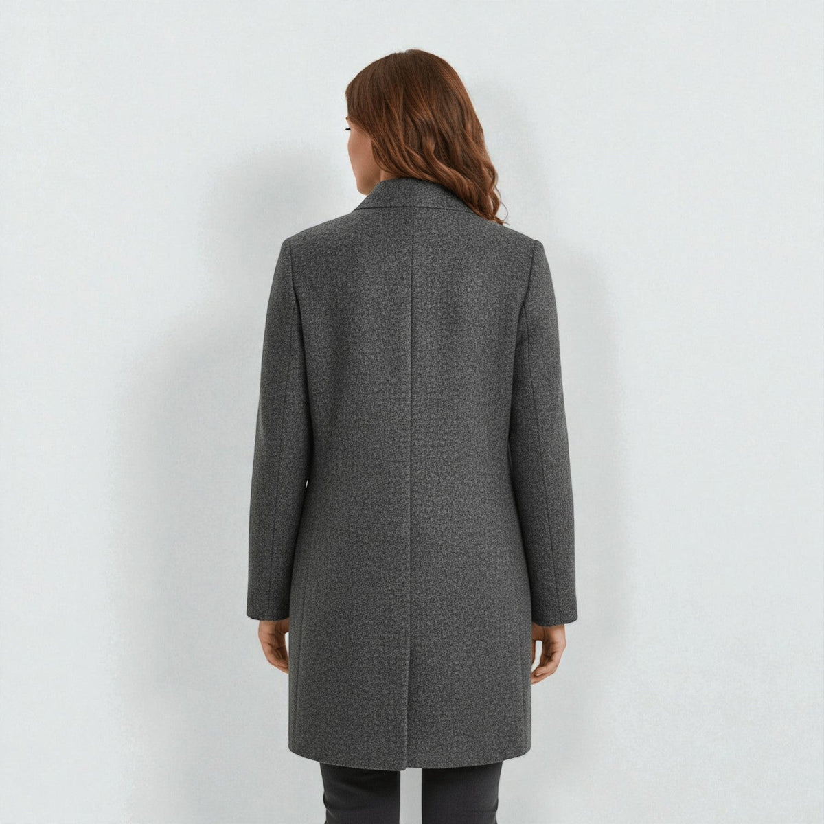 Elara – Women's Coat with Stand-Up Collar and Pockets