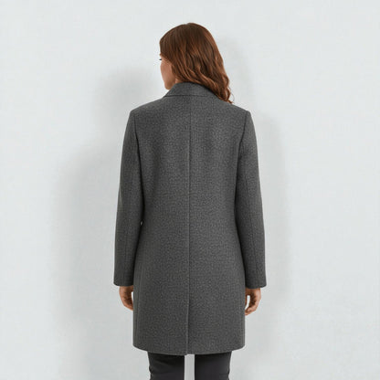 Elara – Women's Coat with Stand-Up Collar and Pockets