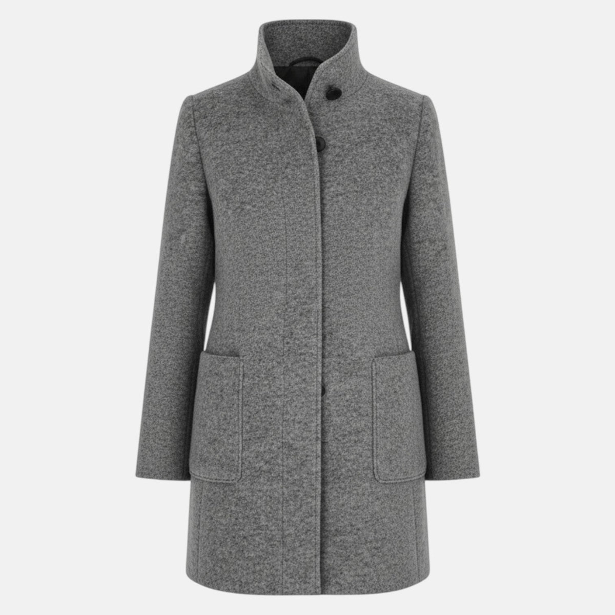 Elara – Women's Coat with Stand-Up Collar and Pockets