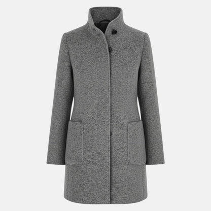 Elara – Women's Coat with Stand-Up Collar and Pockets