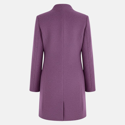 Elara – Women's Coat with Stand-Up Collar and Pockets