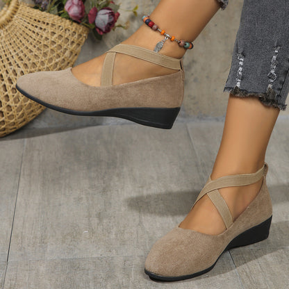 Odette | Closed Wedge-Heeled Ballet Flats