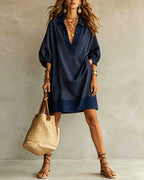 Sienna | Leopard Trim Shirt Dress