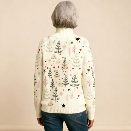 IVORY | CHRISTMAS KNIT TURTLENECK SWEATER