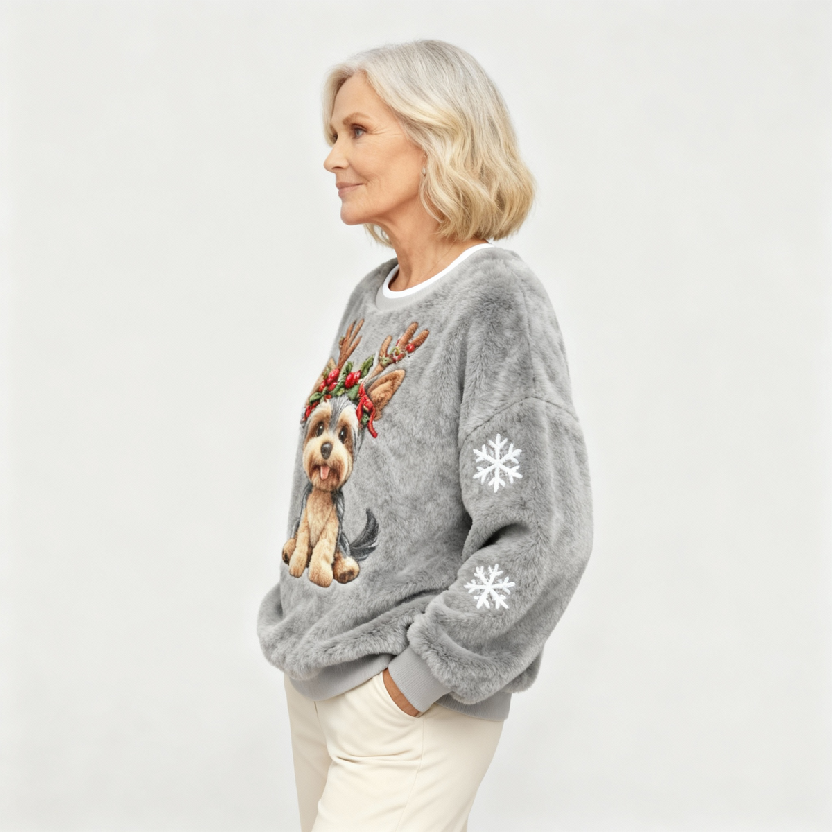 ROSIE | SOFT CHRISTMAS FLANNEL CASUAL JUMPER FOR DOGS FOR WOMEN