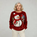 WINNIE | FLANNEL JUMPER SNOWMAN AND BIRDS ART FOR WOMEN