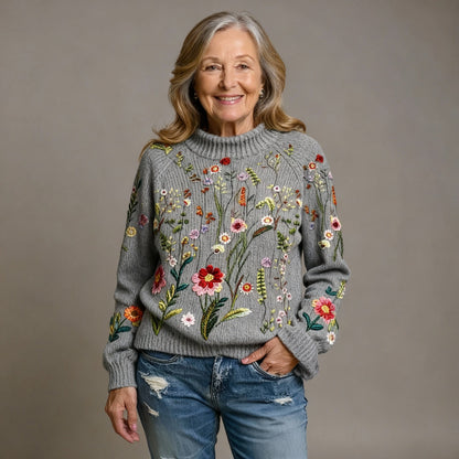 FREYA | CLASSIC VINTAGE FLORAL KNIT SWEATER