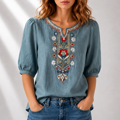 Seraphina Floral Embroidered Blouse