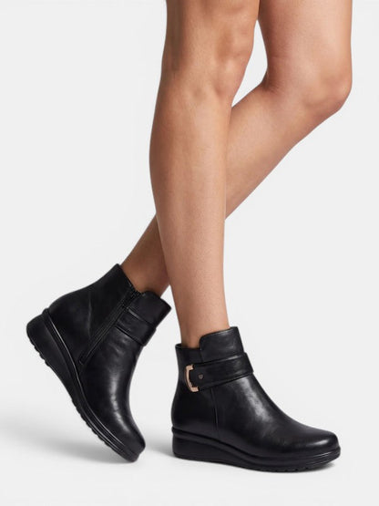Clementine™ | Side-Zip Buckle Strap Ankle Boots