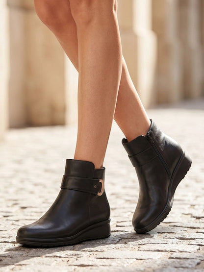 Clementine™ | Side-Zip Buckle Strap Ankle Boots