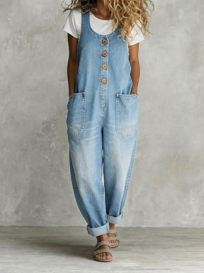 Sabrina | Loose Fitted Denim Jumpsuit