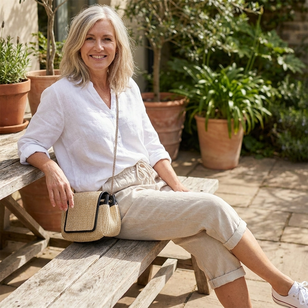 Ellaire | Cotton Linen Capri Trousers