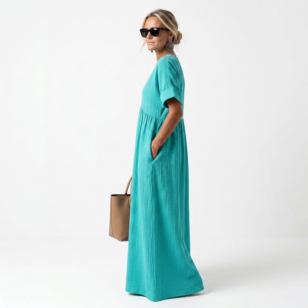 Azurine™ | Vibrant Mediterranean Maxi Dress