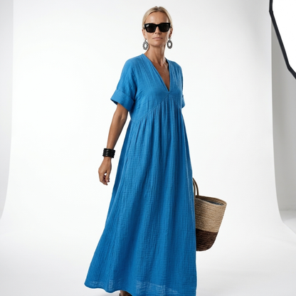 Azurine™ | Vibrant Mediterranean Maxi Dress
