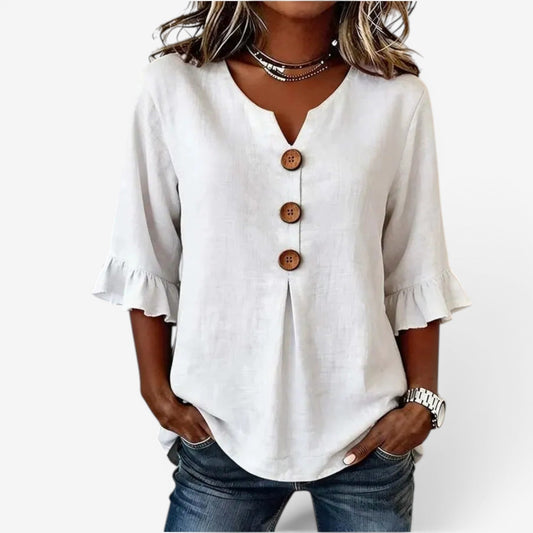 Amy | Flared V-Neck Top