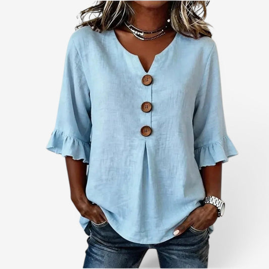 Amy | Flared V-Neck Top