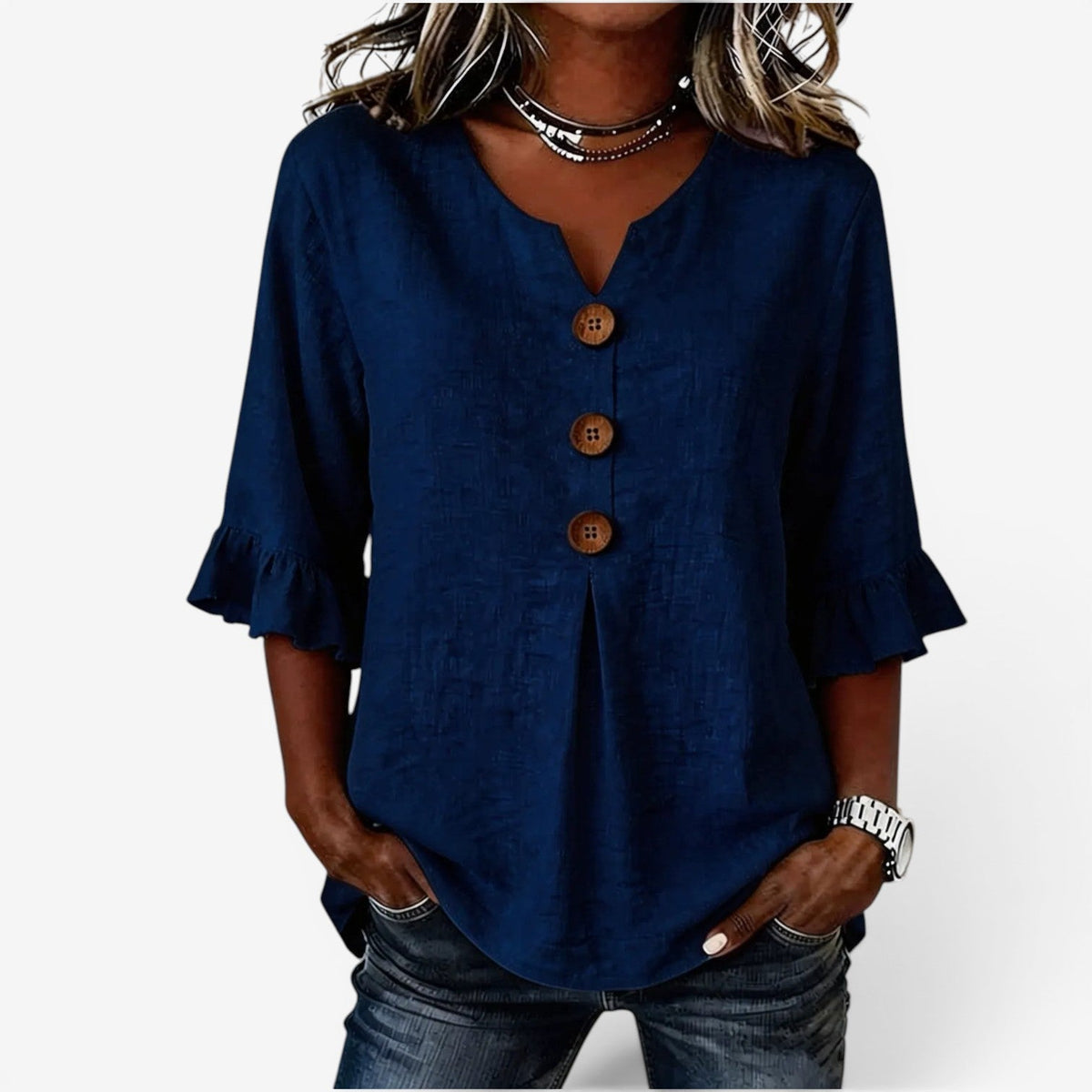 Amy | Flared V-Neck Top