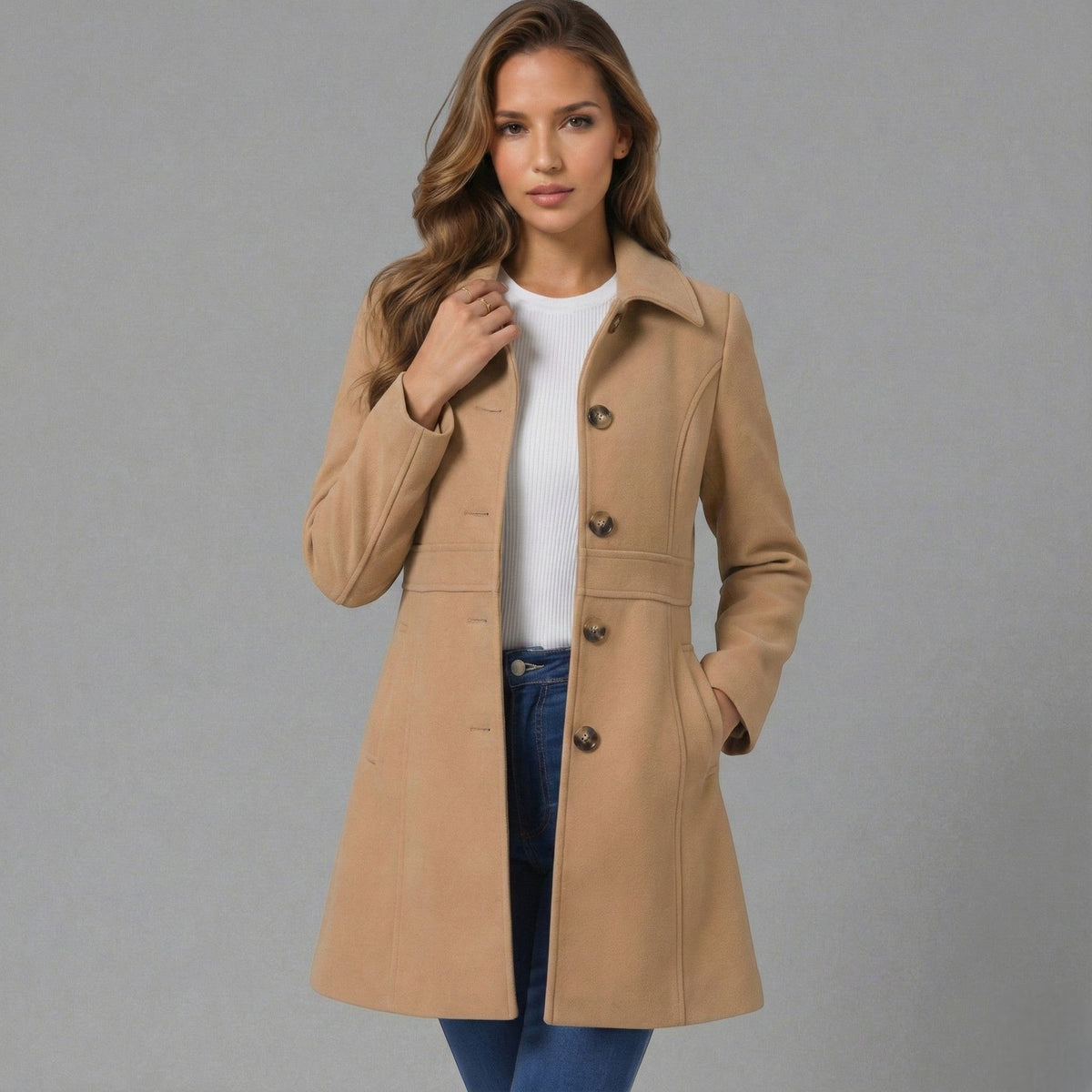 Josephine – Women's Coat with Button Placket