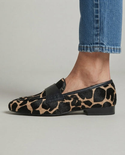 Giulia Moccasins — Apricot Giraffe Print