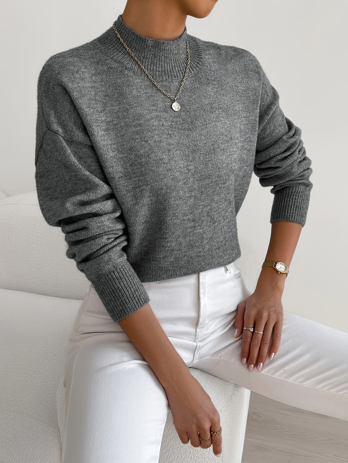 Eleanor™ Soft Mock Neck Knit Sweater