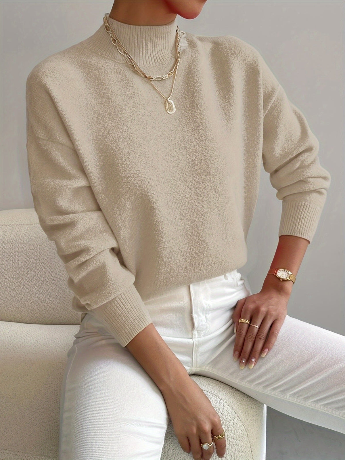 Eleanor™ Soft Mock Neck Knit Sweater