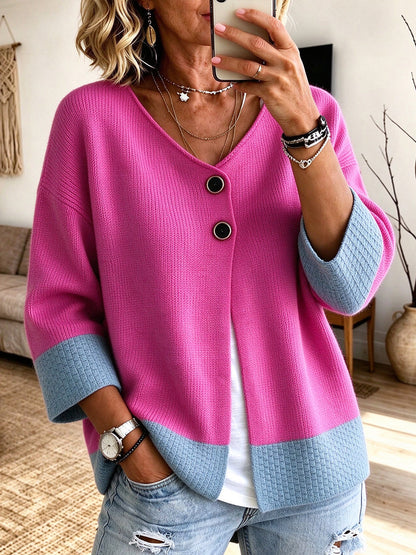 Jennifer™ | Colour-block Knit Cardigan