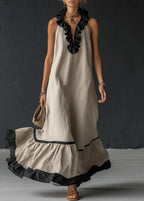 Séréna | Chic Flowing Long Ruffle Dress