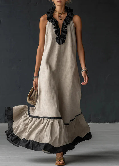 Séréna | Chic Flowing Long Ruffle Dress