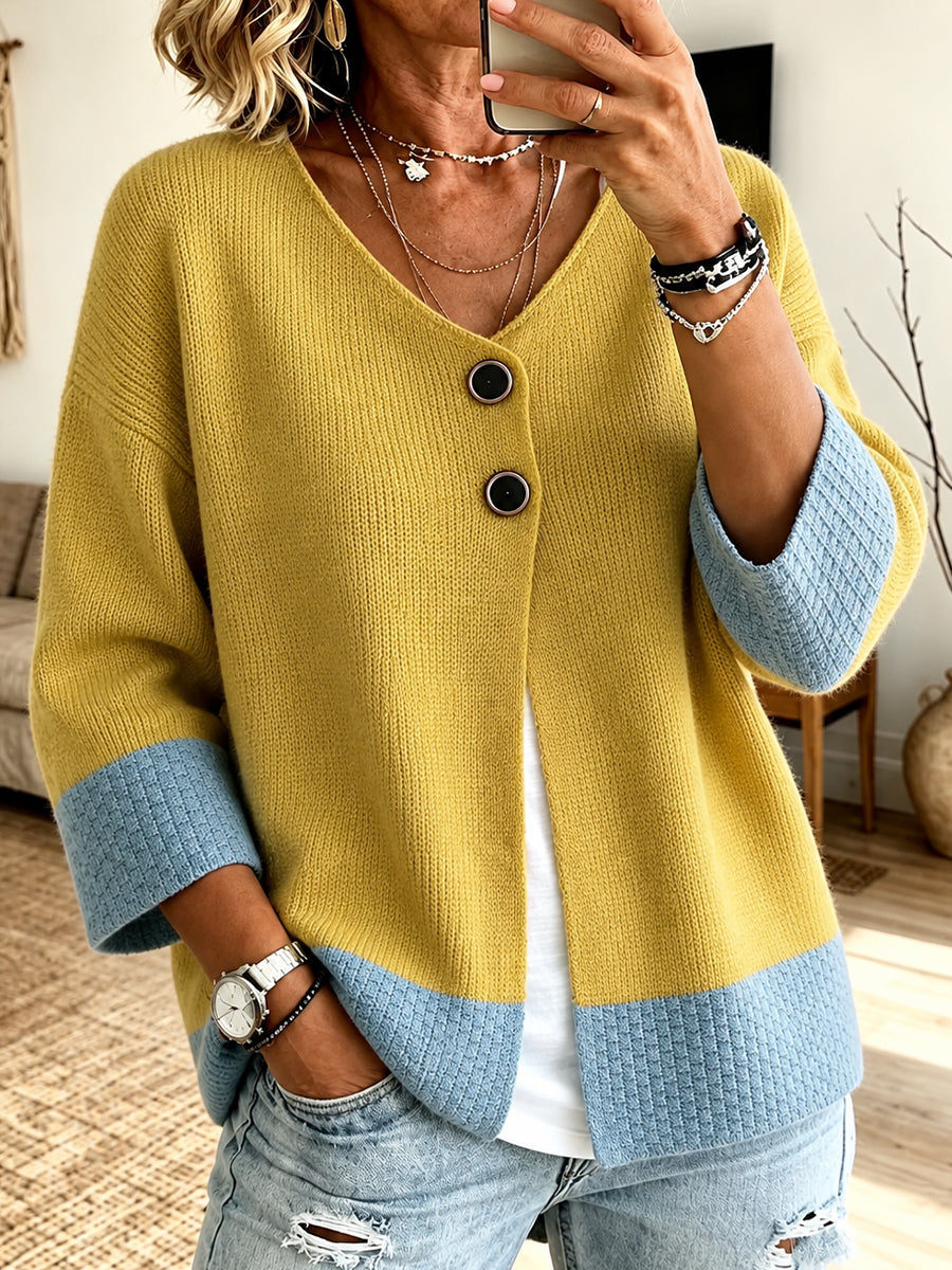 Jennifer™ | Colour-block Knit Cardigan