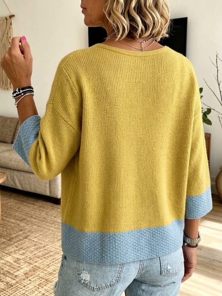Jennifer™ | Colour-block Knit Cardigan