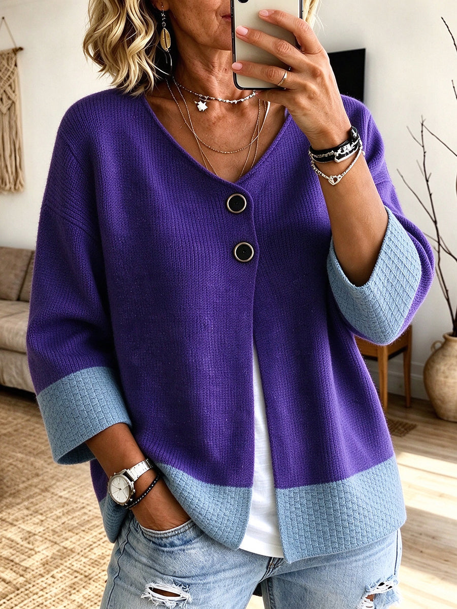 Jennifer™ | Colour-block Knit Cardigan