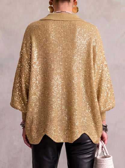 Karina - Oversized Collared Button Cardigan