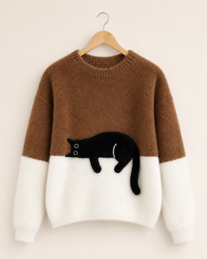 Caitlin – Casual Cat Graphic Sweater