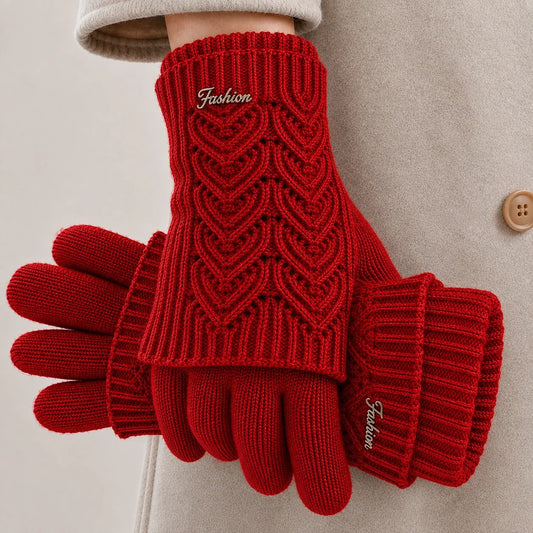 Amira™ –  Luxury Knitted Winter Gloves with Ribbed Cuffs