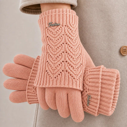 Amira™ –  Luxury Knitted Winter Gloves with Ribbed Cuffs