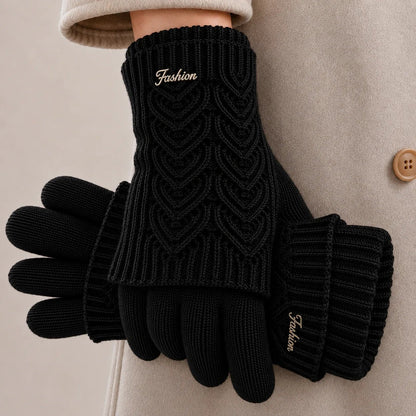 Amira™ –  Luxury Knitted Winter Gloves with Ribbed Cuffs