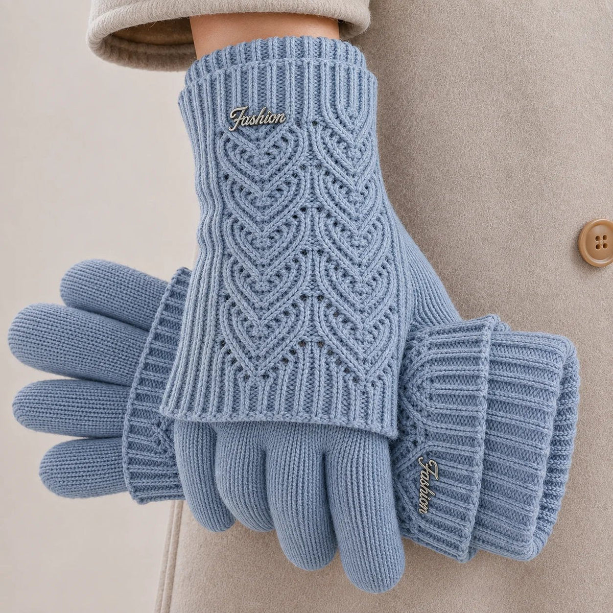 Amira™ –  Luxury Knitted Winter Gloves with Ribbed Cuffs