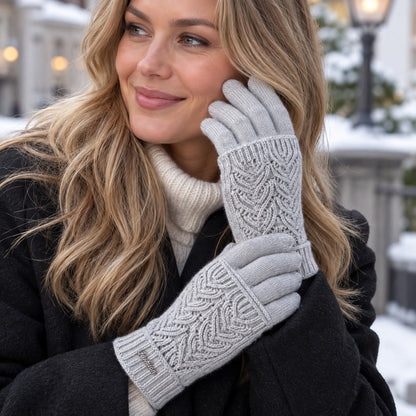 Amira™ –  Luxury Knitted Winter Gloves with Ribbed Cuffs