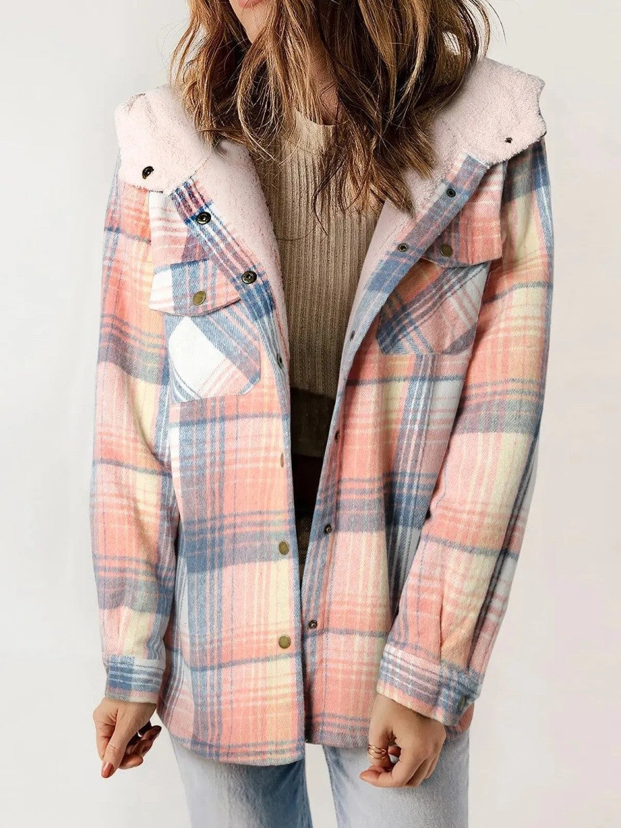 Rachael | Women's Hooded Plaid Jacket