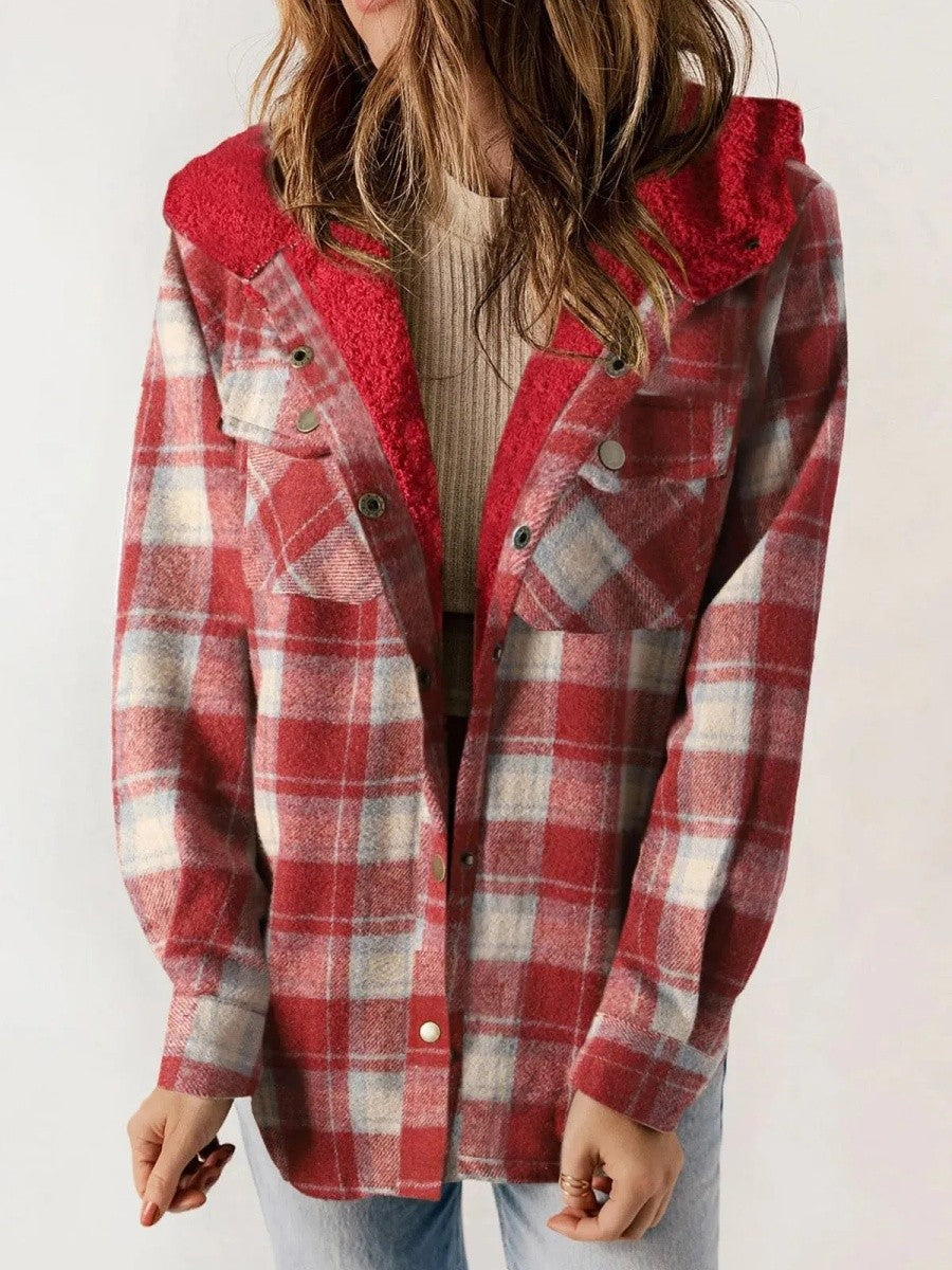 Rachael | Women's Hooded Plaid Jacket