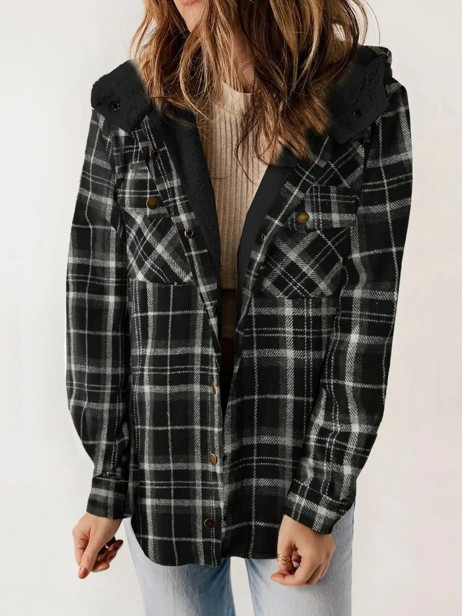 Rachael | Women's Hooded Plaid Jacket