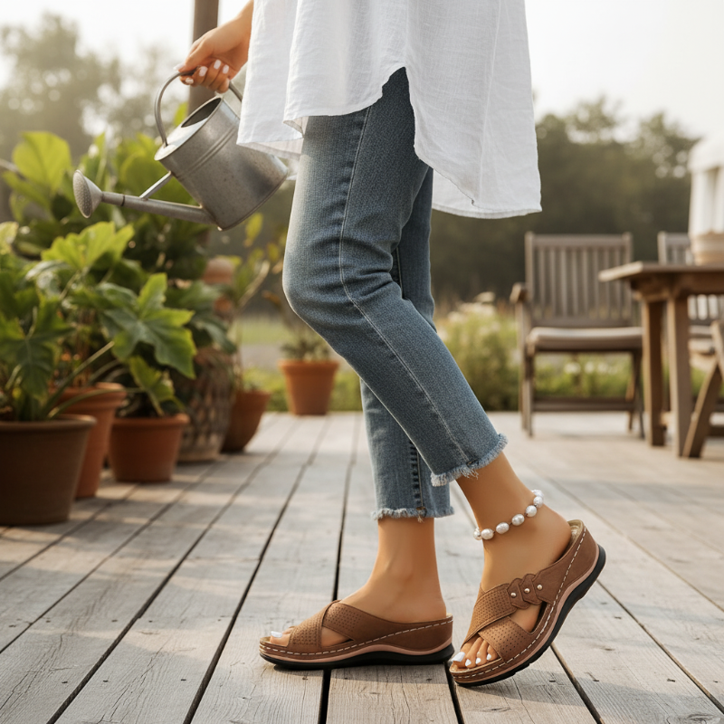 Comfora™ | Lightweight and stable wedge sandals