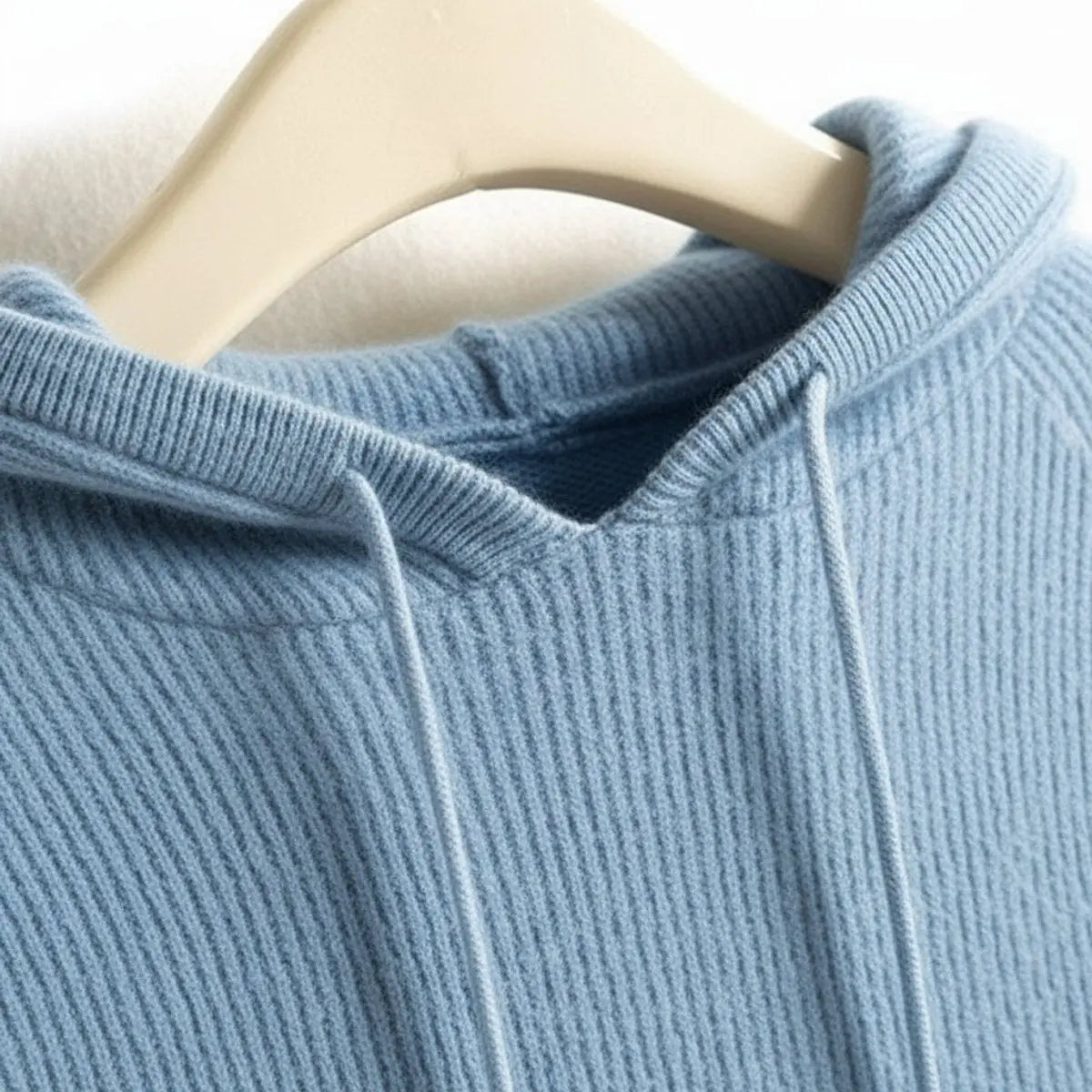 Charlton Women's Cashmere Mink Blend Hooded Knit Jumper Drawstring Hood