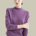 Hamilton Women's Merino Wool Sweaters Mock-Neck Long-Sleeve Knit Jumper