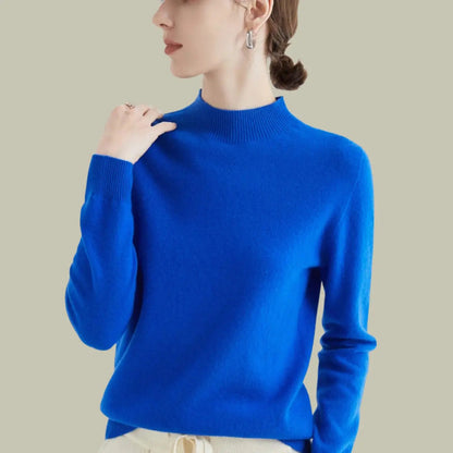 Hamilton Women's Merino Wool Sweaters Mock-Neck Long-Sleeve Knit Jumper
