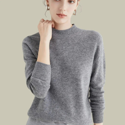 Hamilton Women's Merino Wool Sweaters Mock-Neck Long-Sleeve Knit Jumper