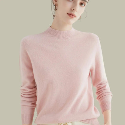 Hamilton Women's Merino Wool Sweaters Mock-Neck Long-Sleeve Knit Jumper