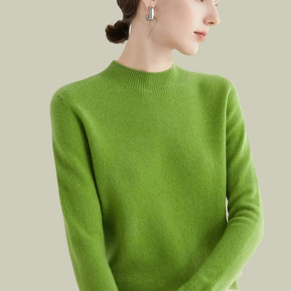 Hamilton Women's Merino Wool Sweaters Mock-Neck Long-Sleeve Knit Jumper